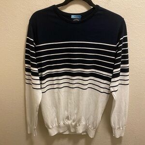 Paul & Shark Navy And White Striped Crewneck Men's Sweater